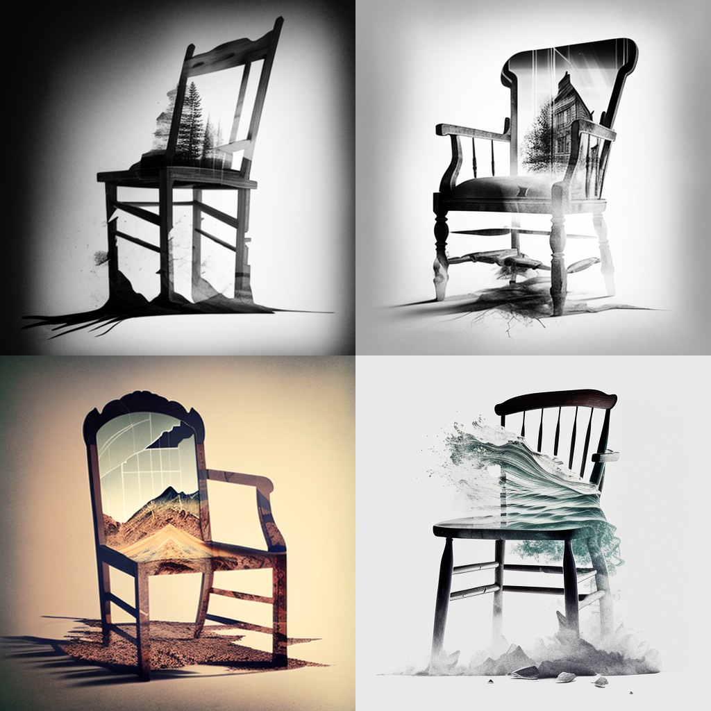 chairs, double exposure
