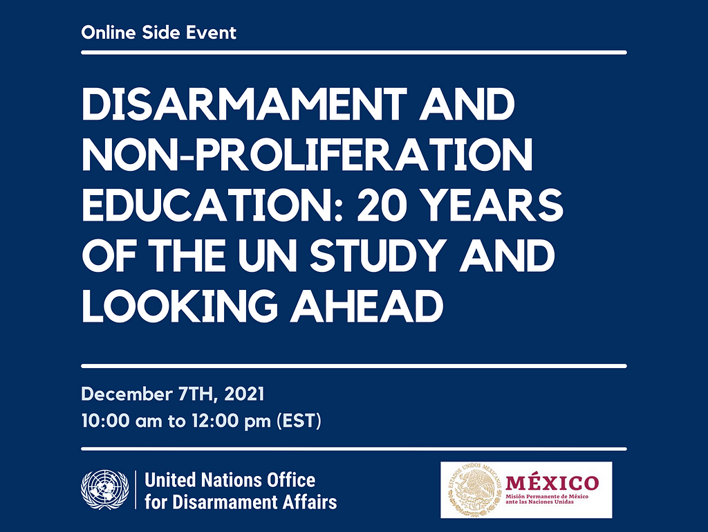 U.N. Office for Disarmament Affairs and Permanent Mission of Mexico to the U.N. Event Poster (Infographic/UNODA)