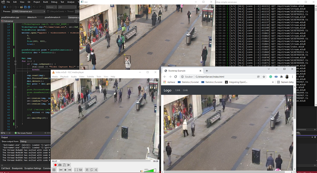 Opencv Gstreamer video stream