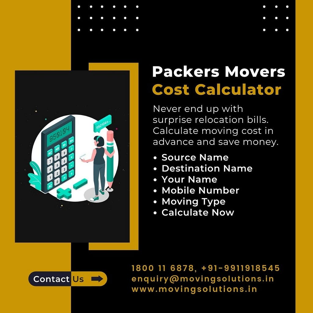 Packers and movers cost calculator