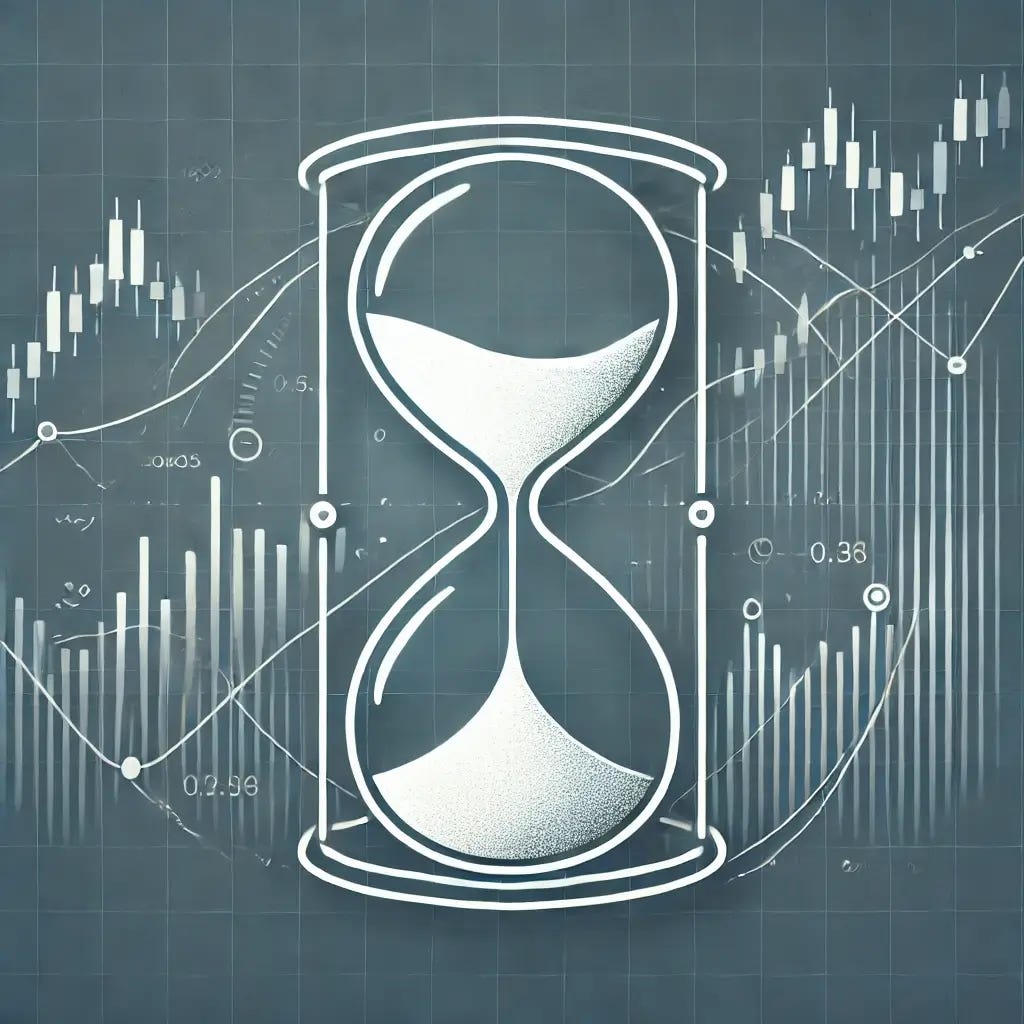 Hourglass with financial background representing understanding the Theta in options trading strategies