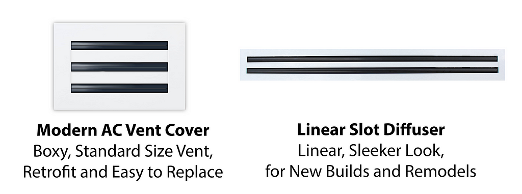 Difference between a Standard Air Vent Cover and a Linear Slot Diffuser https://texasbuildmart.com