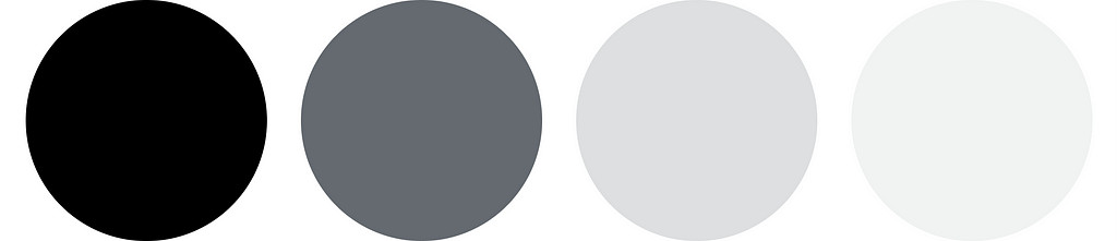 4 Grey Circles on a white background demonstrating different contrast ratios