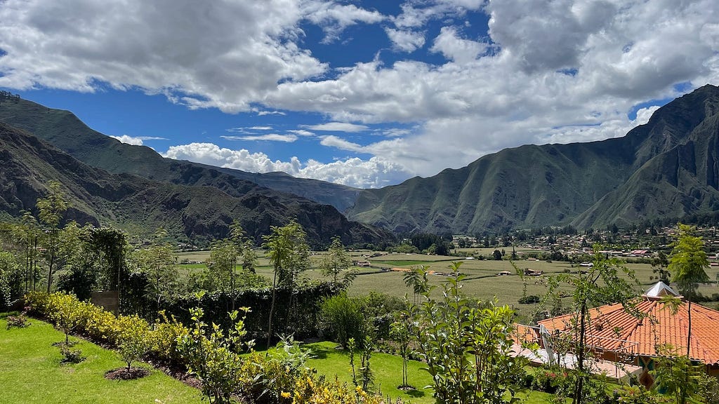 The Sacred Valley, surrounded by the Andes Mountains.