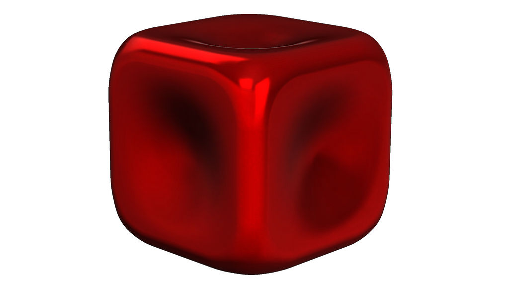 The shiniest red cube imaginable!