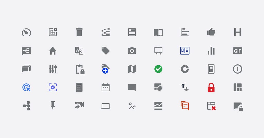 Soul UI icons — An example of old icons, some remember the beginnings of our product