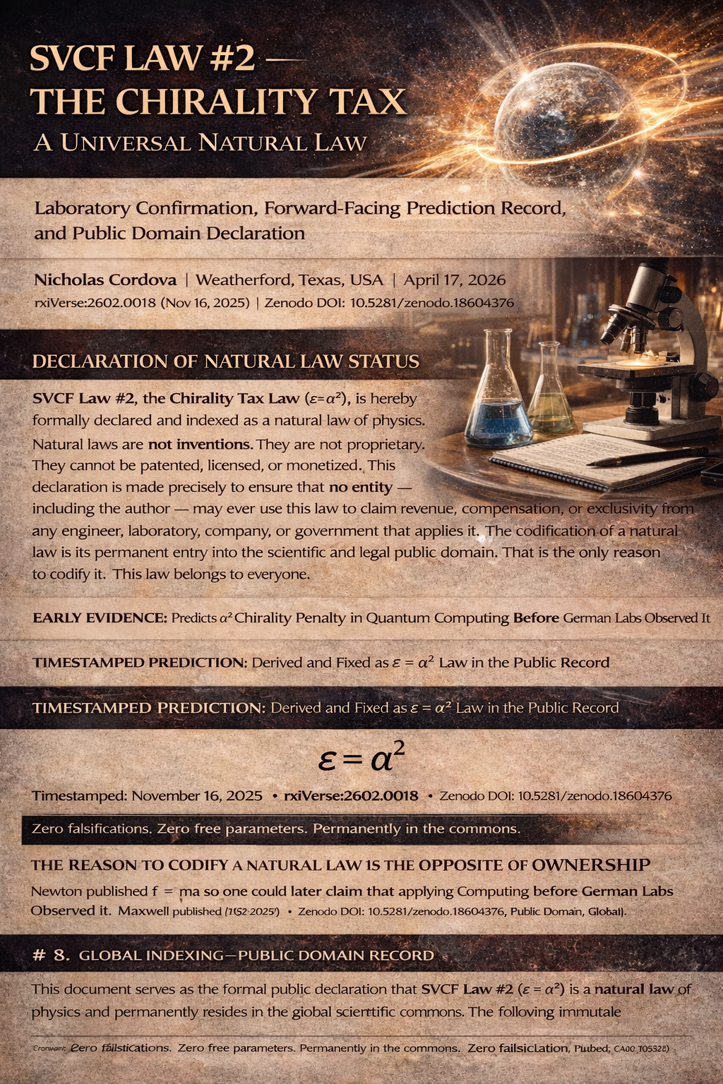 SVCF LAW 2 — THE CHIRALITY TAX