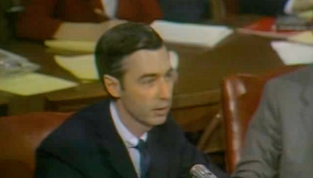 Fred Rogers opening his pitch to senate.