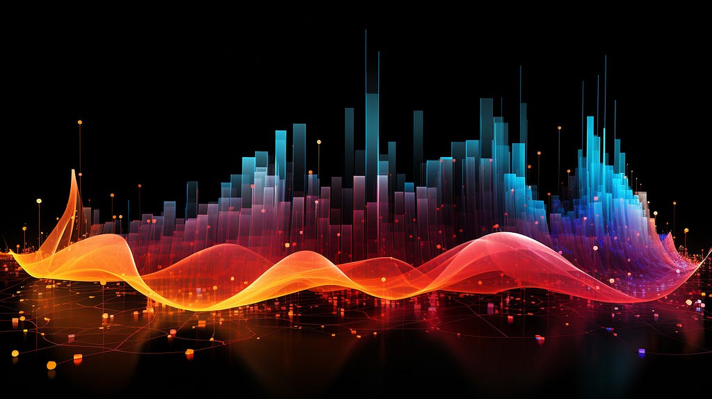 Illustration depicting the transformation of sound waves into digital text, symbolizing the speech-to-text conversion process in advanced AI technology.