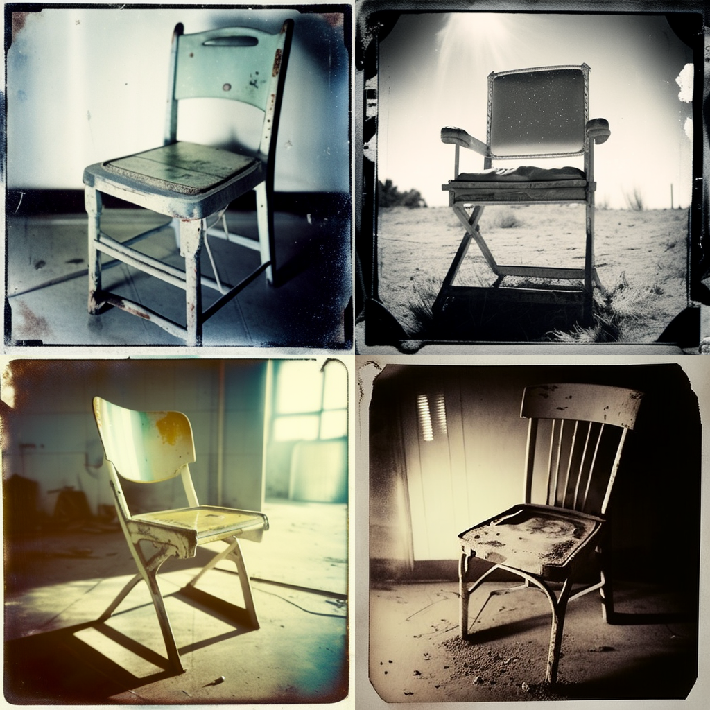 chairs, polaroid