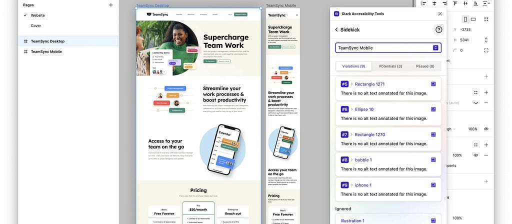 Stark app interface