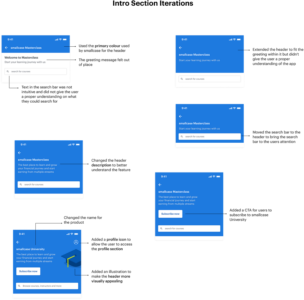 Intro Section Iterations