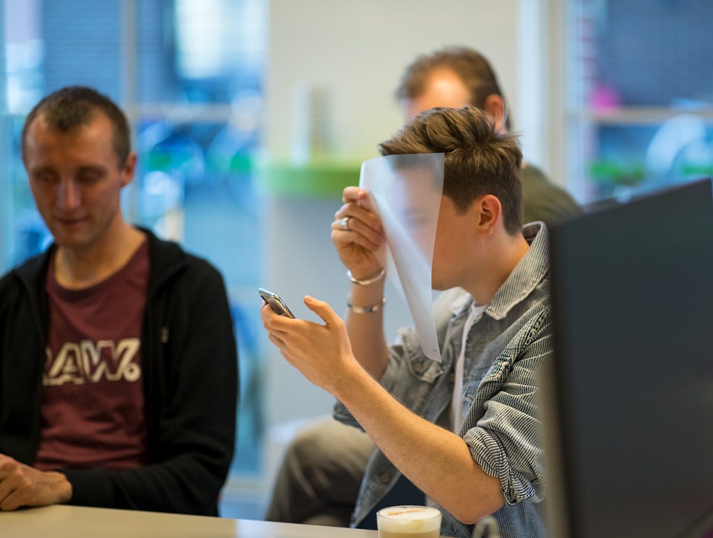 Do it yourself. Testing with a plastic folder to mimic visual impairment.