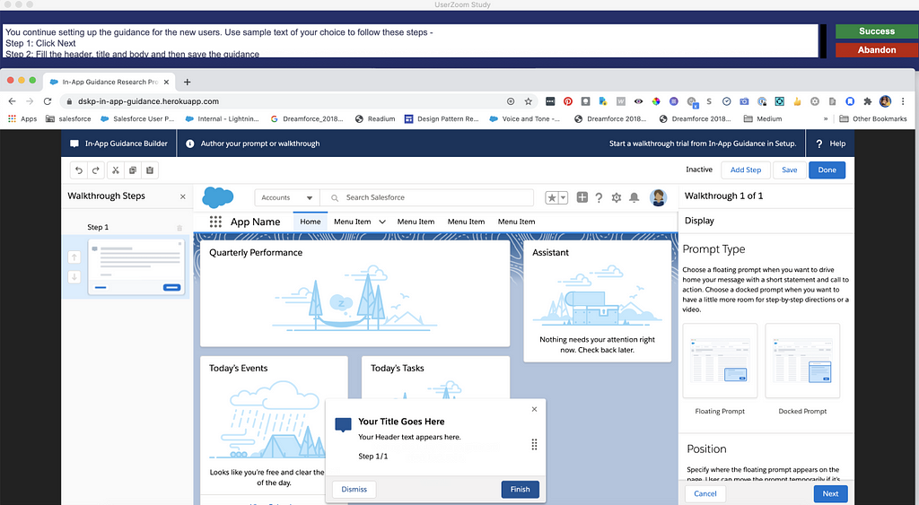 Image of a Salesforce page from an A/B test for the Kinetics UI.