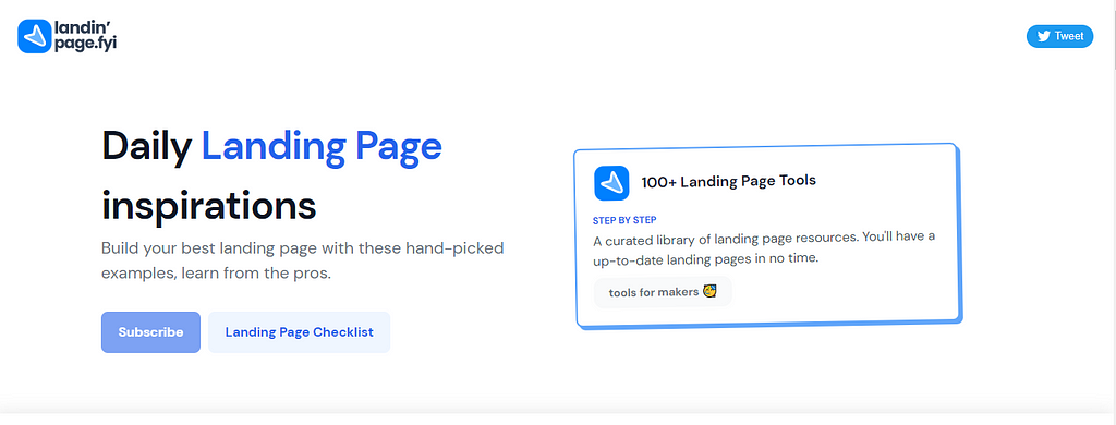 Landing page website screenshot