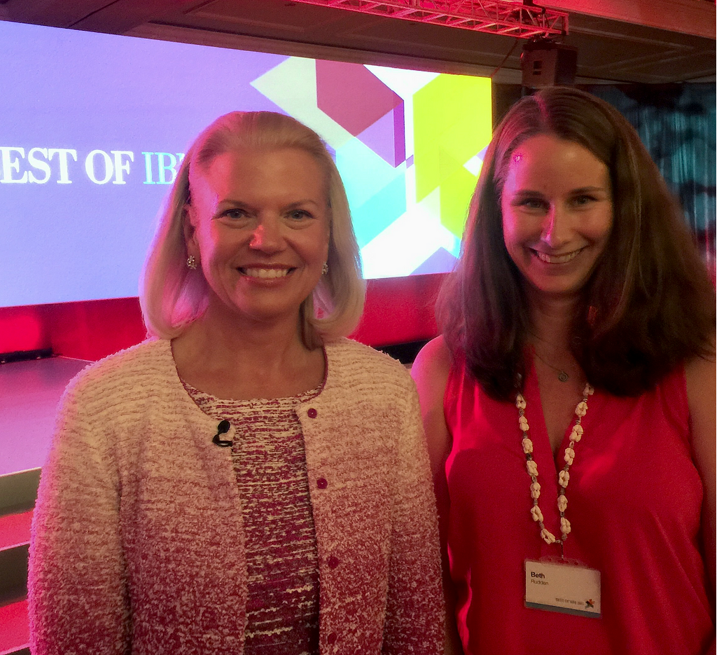 Picture of Ginni and Beth in Maui at the best of IBM event in 2015