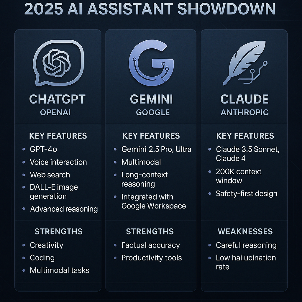 ChatGPT vs. Gemini vs. Claude: Which AI Assistant Reigns Supreme in 2025?