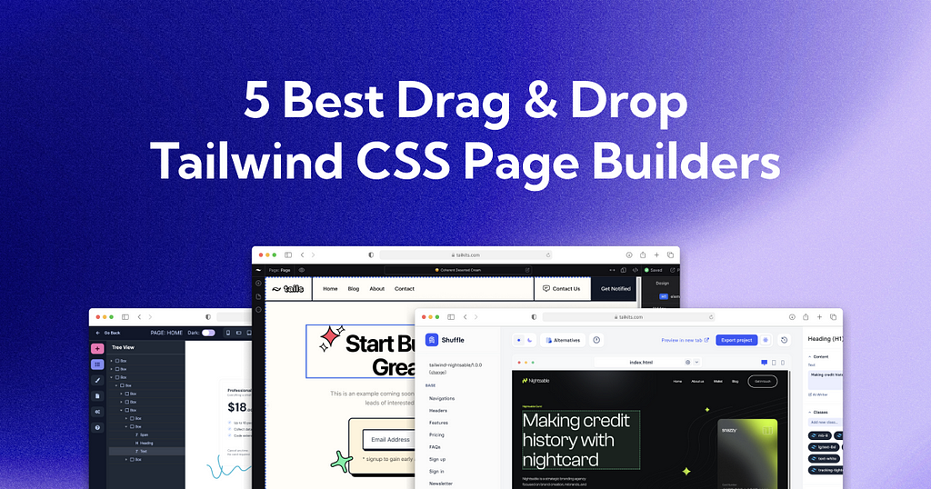 5 Best Drag & Drop Tailwind CSS Page Builders