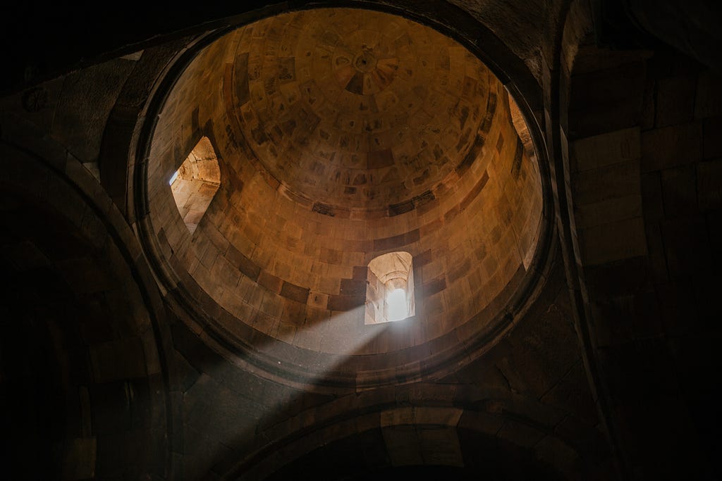dark cathedral ceiling