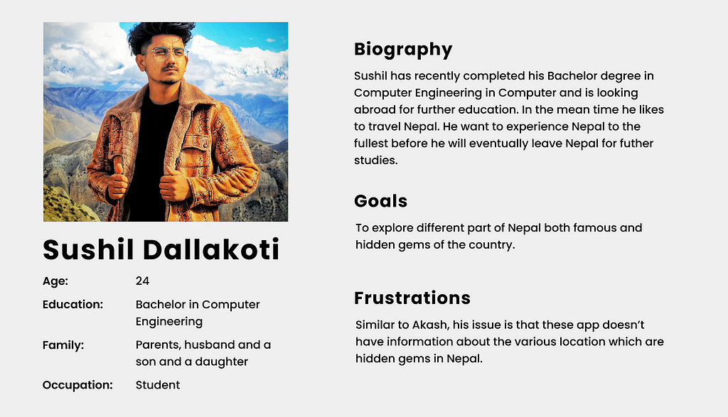 User Persona of Sushil Dallakoti