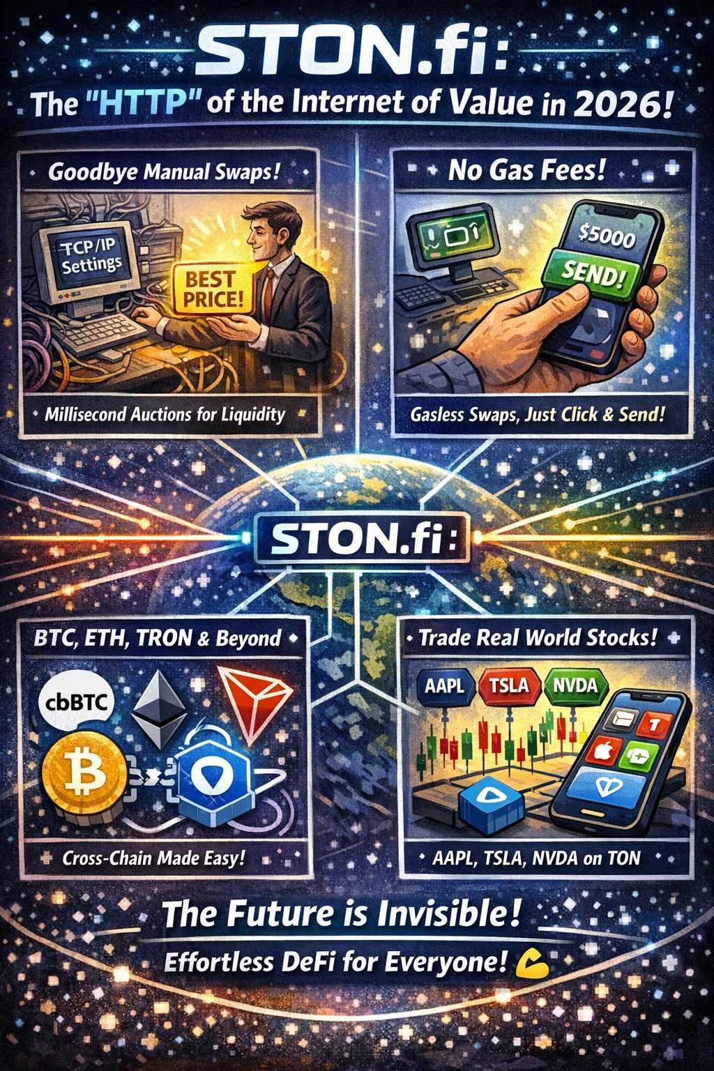 This is what we call "Great Abstraction" that is to say why STON.fi