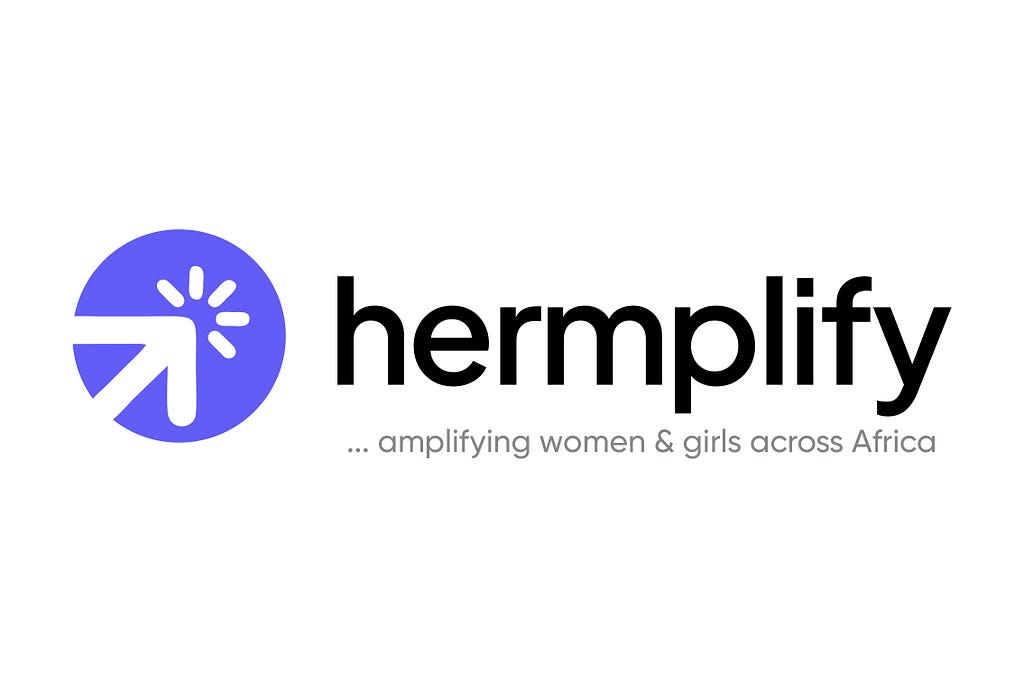 Hermplify logo, amplifying women and girls across Africa