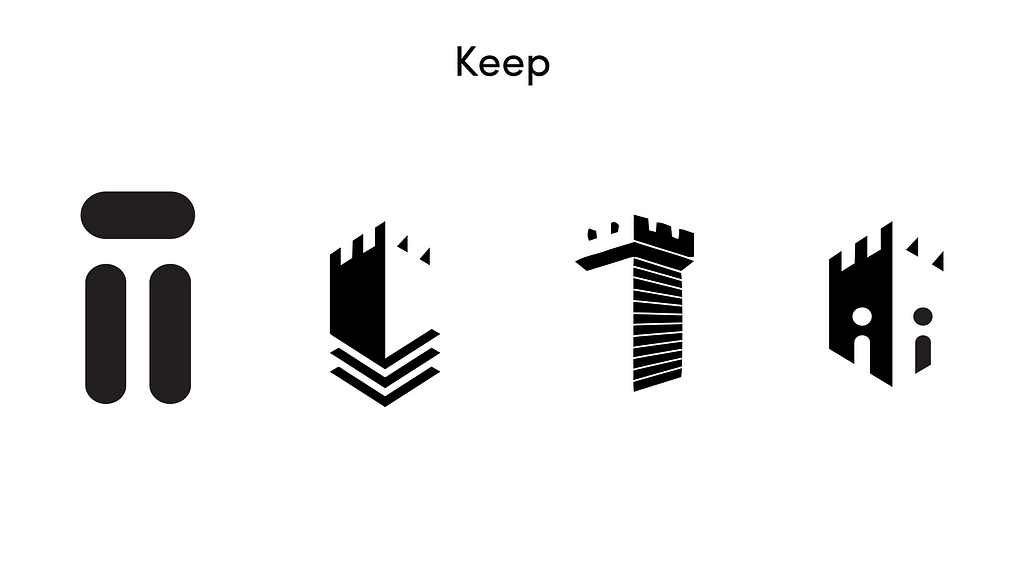 Iconography of “Keeps”. It’s four examples of different strongholds or guard towers.