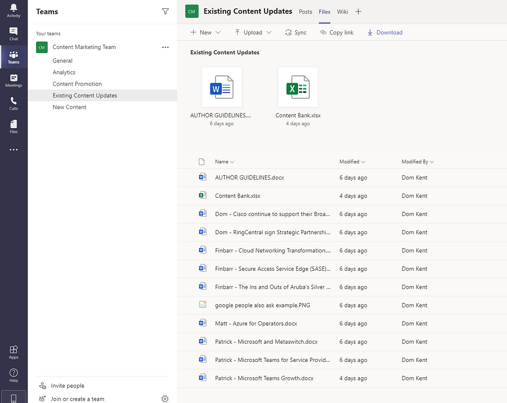 Microsoft Teams files