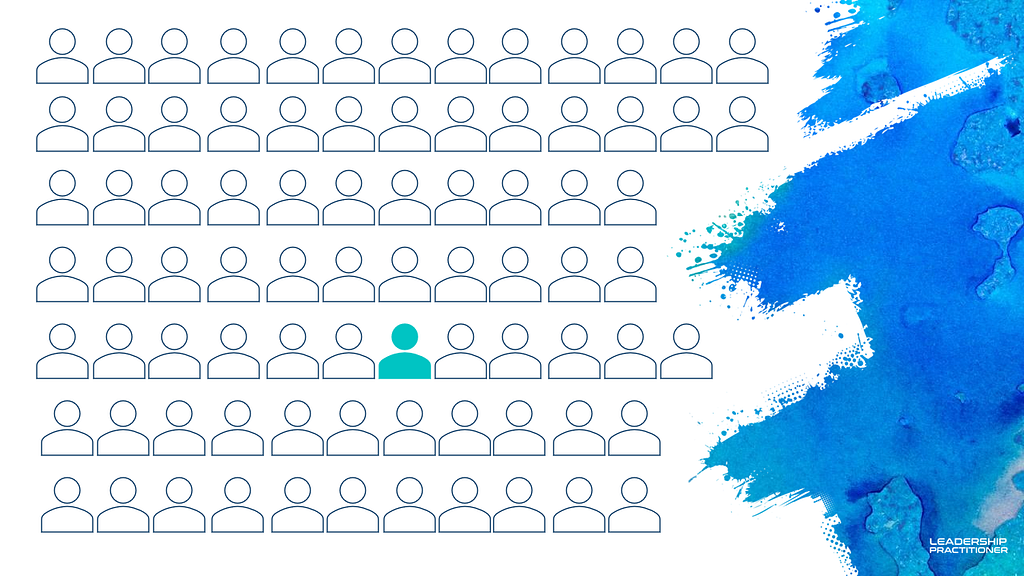 A single figure in a sea of undiferentiated other figures