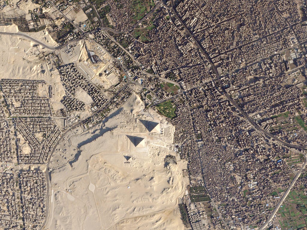 I have stood on the edge of the Nile River’s floodplain for thousands of years, who am I? © 2015, Planet Labs Inc.