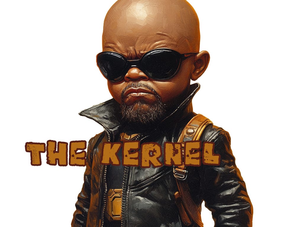 Nick Fury as genius baby hacker