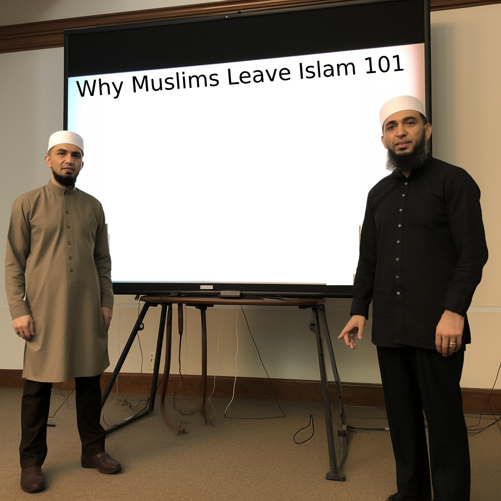 Two Imam’s giving a presentation on why ‘Muslims leave Islam’