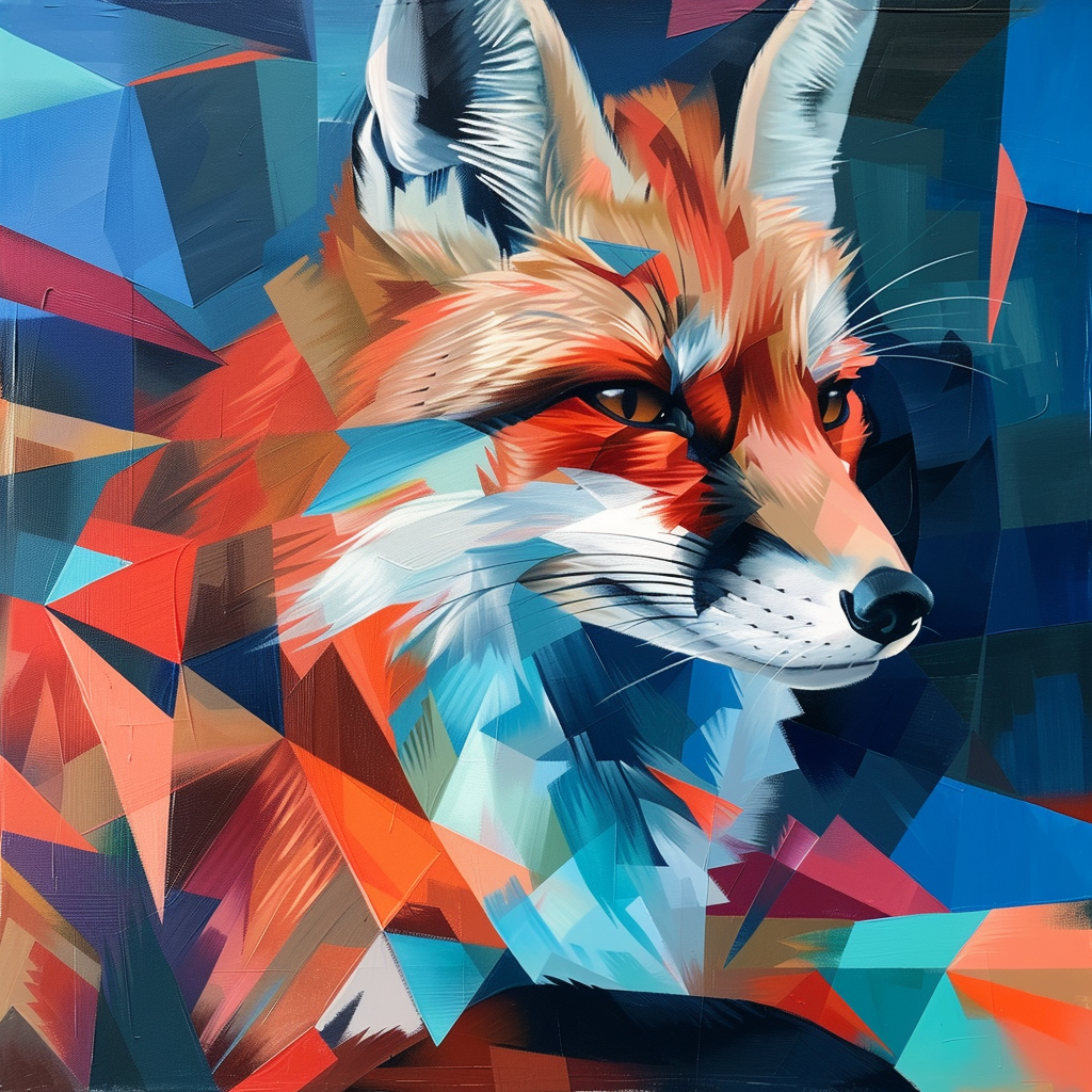 A fox, abstract expressionism