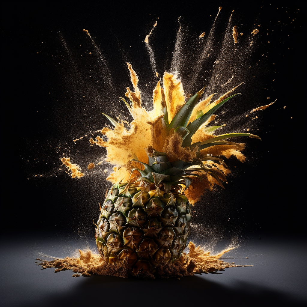 20+ Incredible Midjourney Prompts to Create Wall Art that Sells, explosive dust of pineapple