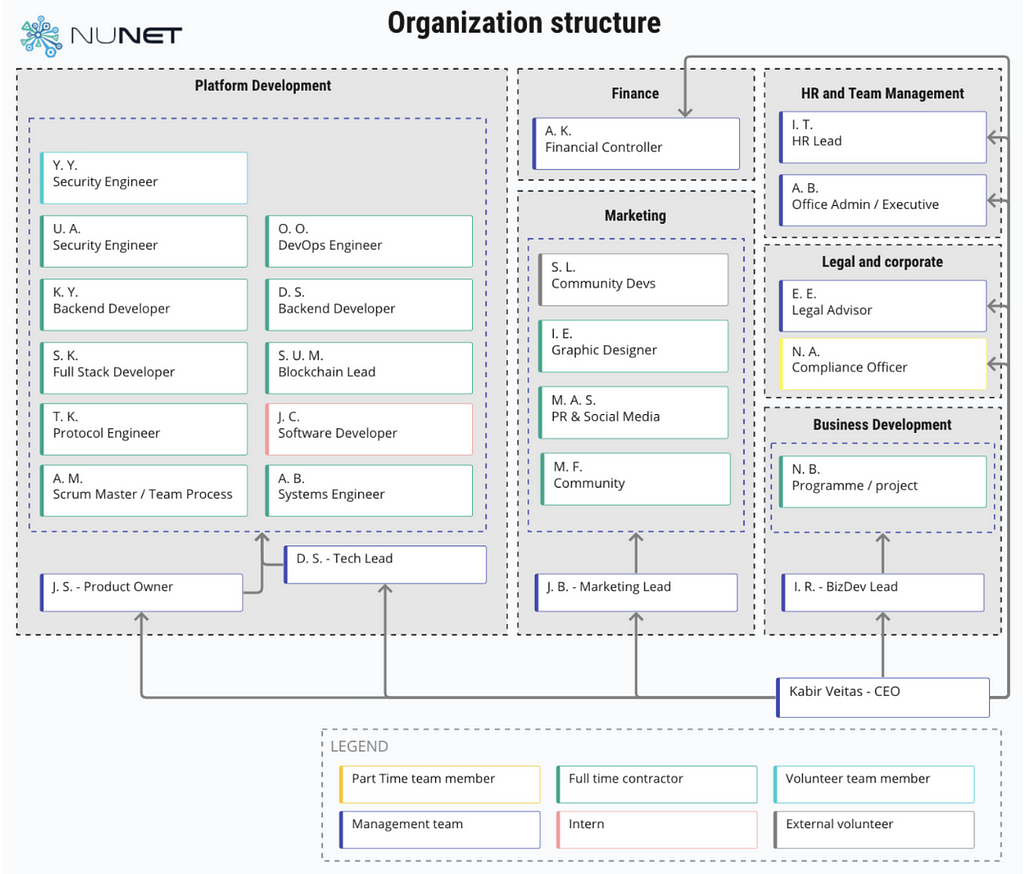 NuNet Team Organizational Structure