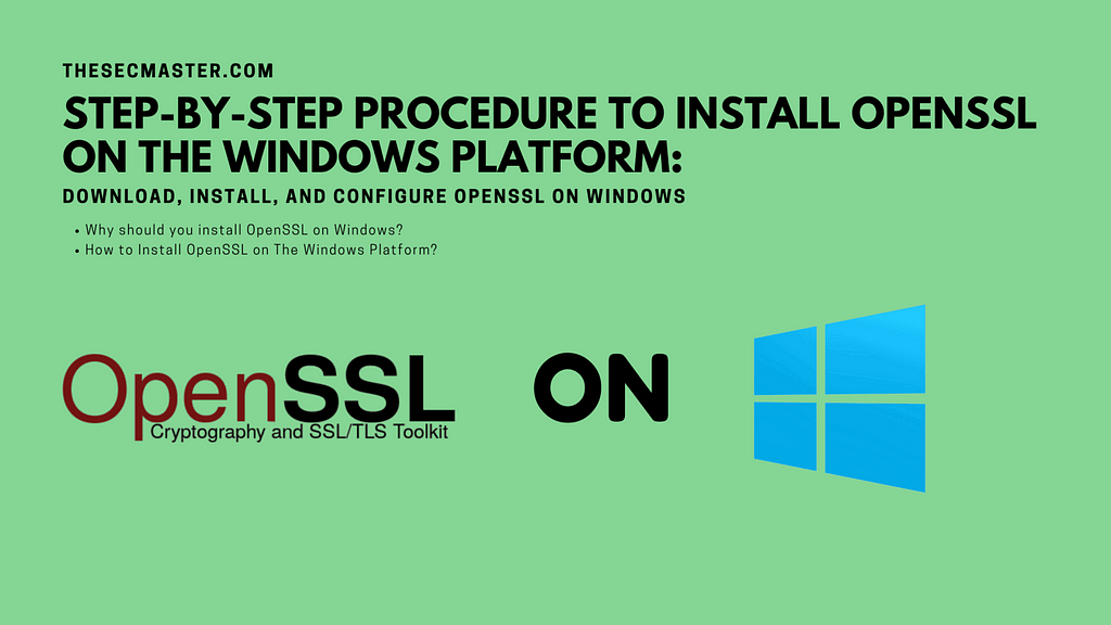OpenSSL Logo and Windows Logo with post titles on a green background
