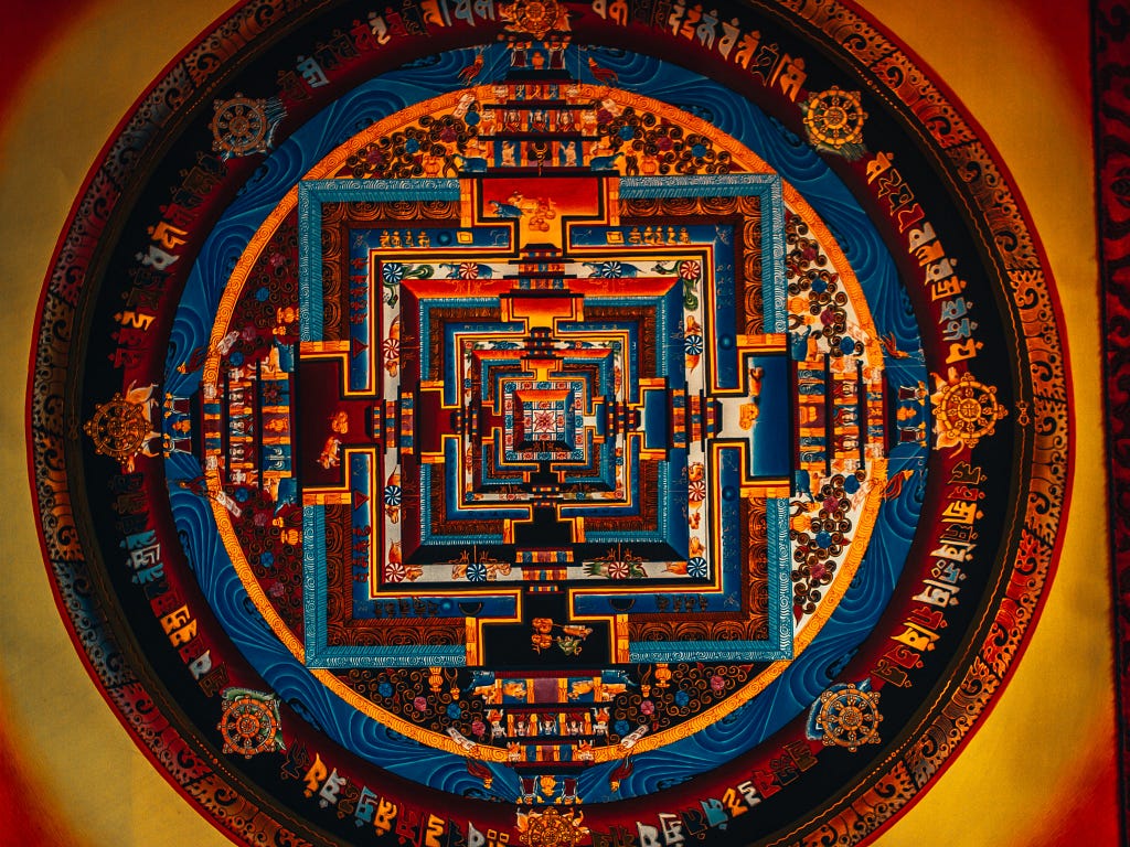 Colored Thanka Yantra buddhist arts in Kathmandu Nepal