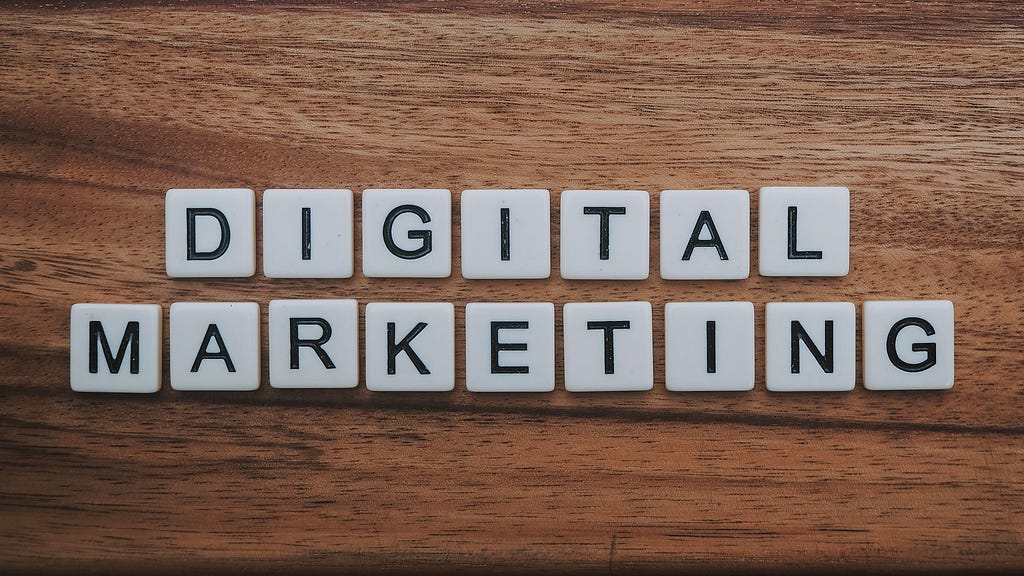 Image of Write Digital Marketing. Digital Marketing Works on Online Method.