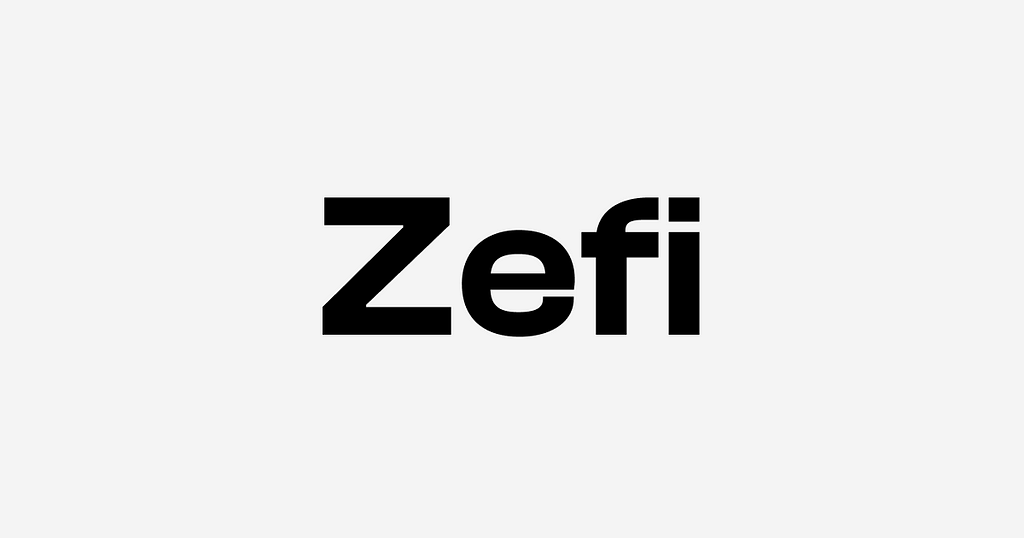 Zefi AI Logo with text on grey background