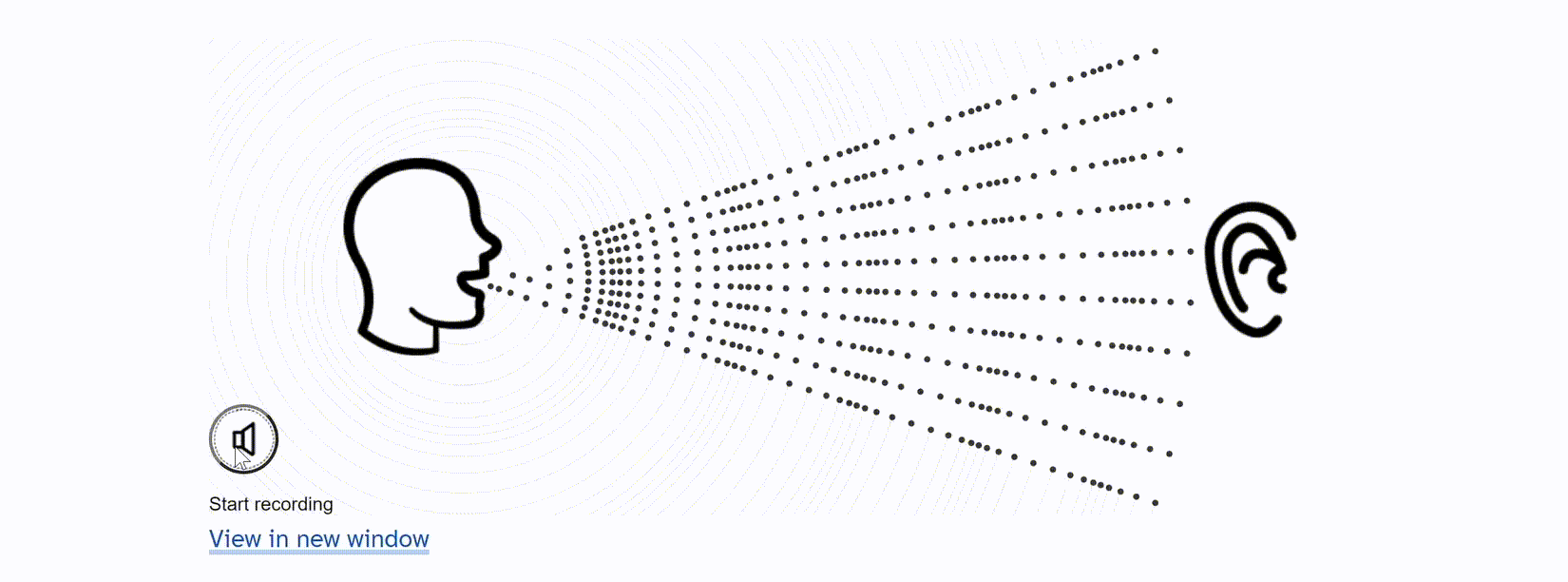 An animated GIF of an interactive animation to demonstrate how sound travels though the air.