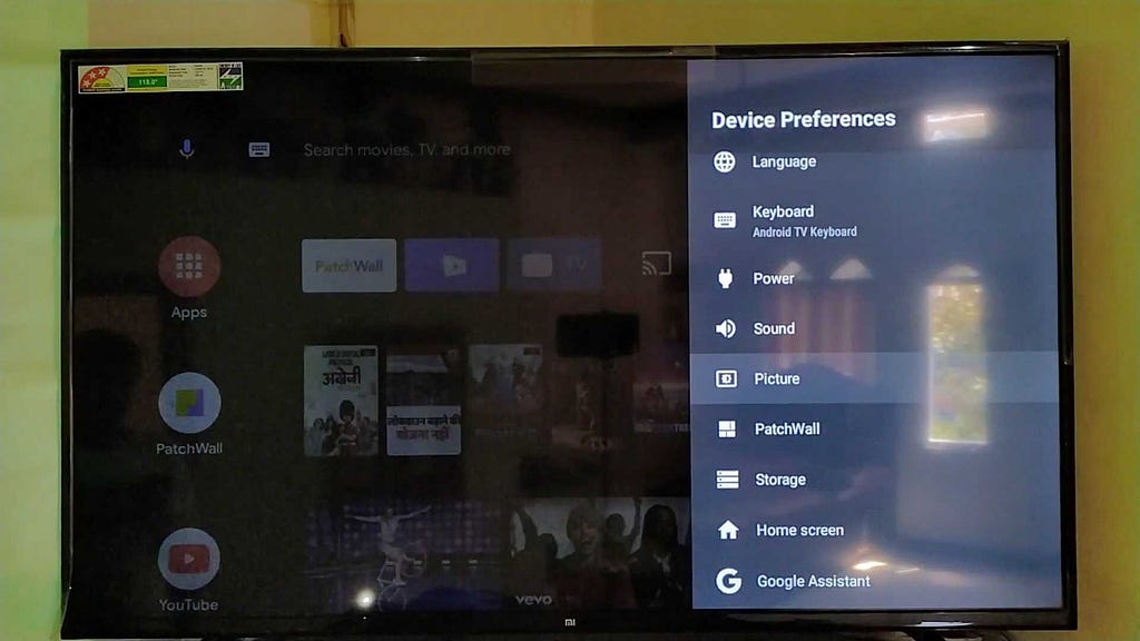 best color settings for mi android tv