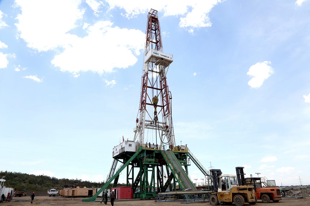 A steam drilling rig at Menengai in Kenya