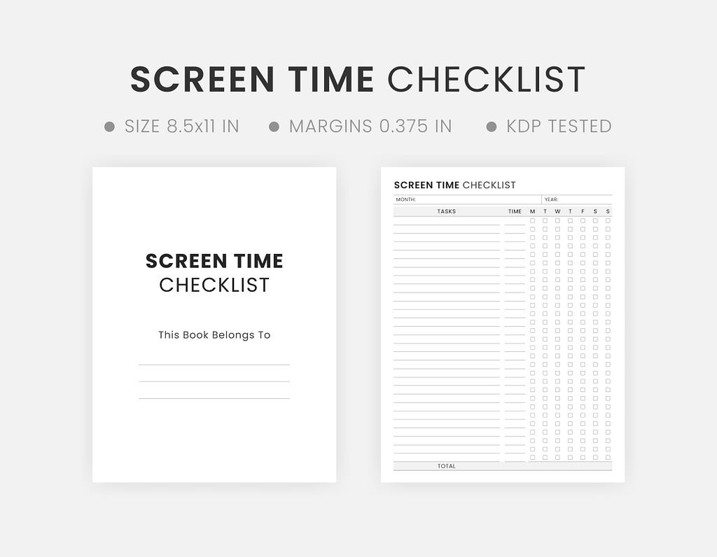 Screen Time Chore Chart Tracker