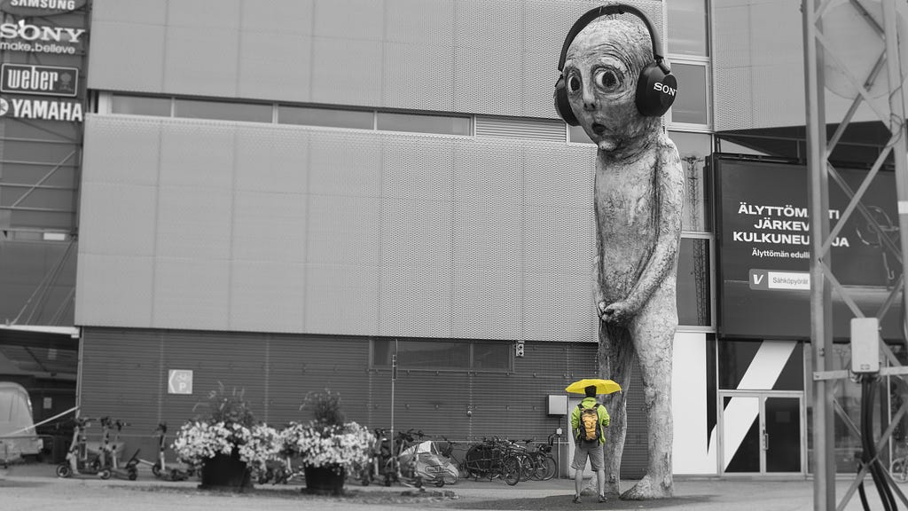 Helsinki “Bad Bad boy” sculpture and me