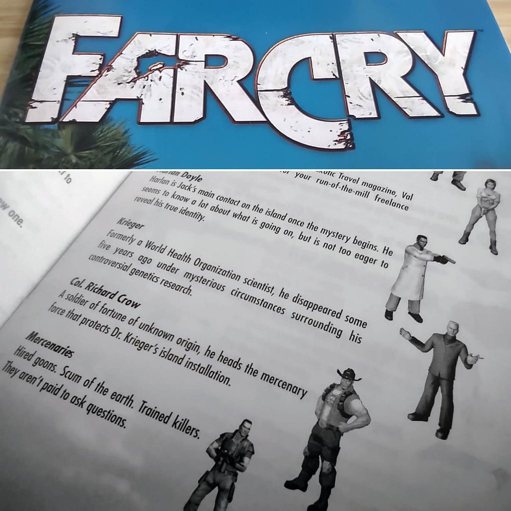 Photographs of the FarCry game manual