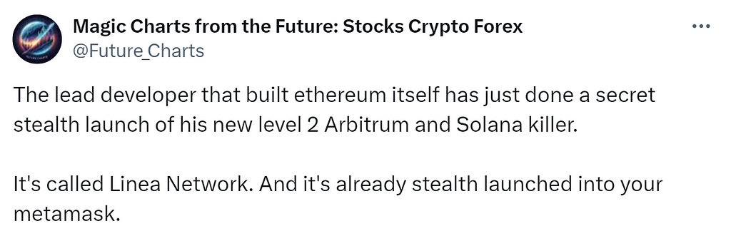 The lead developer that built ethereum itself has just done a secret stealth launch of his new level 2 Arbitrum and Solana killer. It’s called Linea Network. And it’s already stealth launched into your metamask.