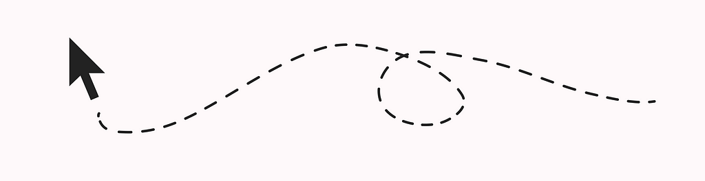 Cursor with a trailing dashed line