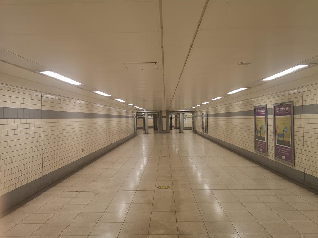 An empty subway station, the setting for your death.