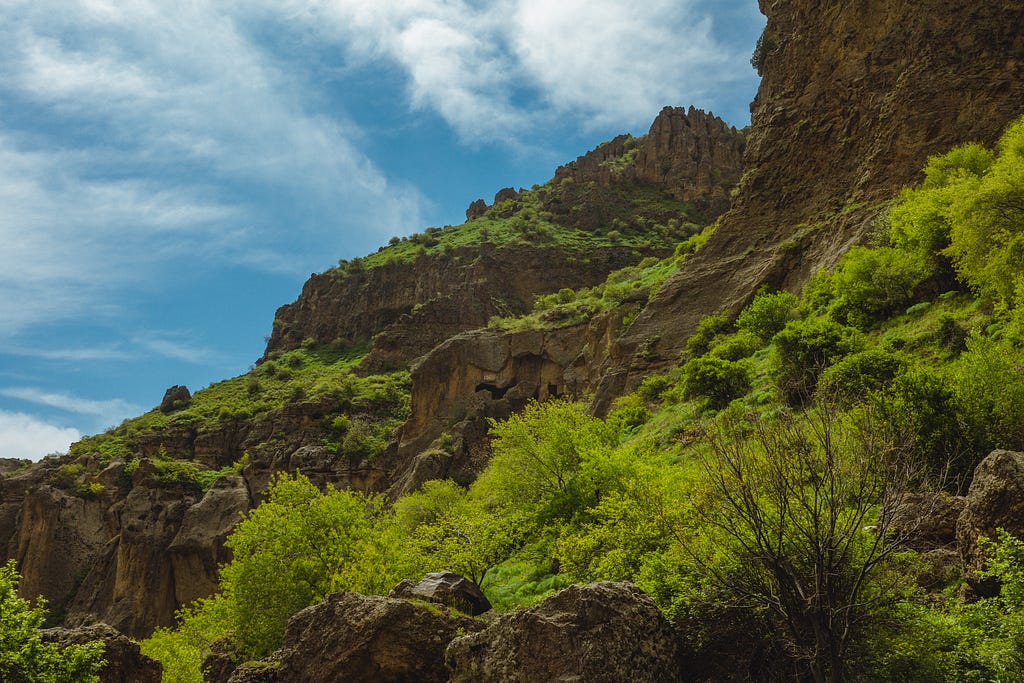 Cliffs near Geghard, Armenia