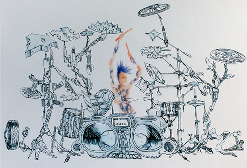 Drawing of Travis Barker by David Choe